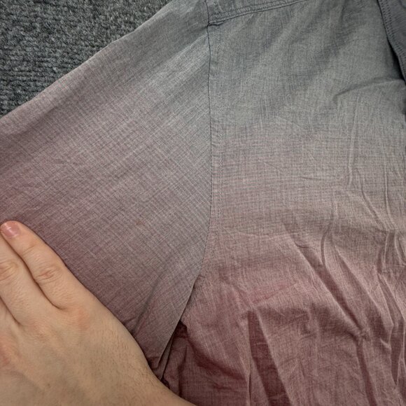 Calvin Klein Button Up Shirt Men Gray Red 2XL Classic Fit Fade Cotton Woven - Picture 13 of 14